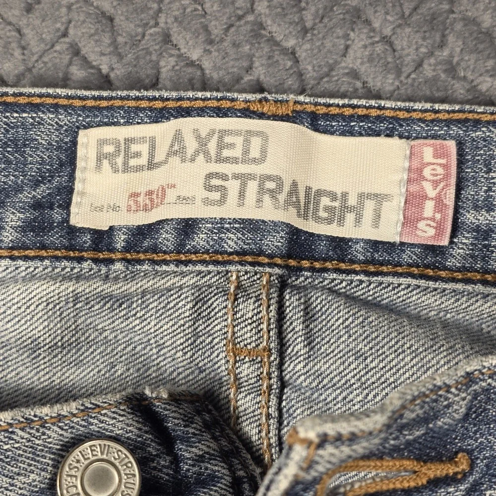 VTG Levis 559 Jeans Men's 32x34 Blue Relaxed Straight Fit Distressed Denim Y2K
